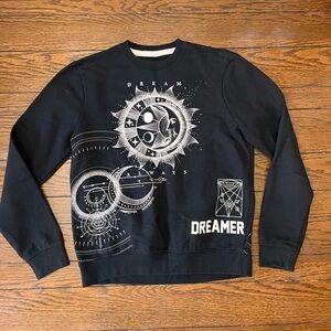 Dreamer Black Graphic Kids Sweatshirt